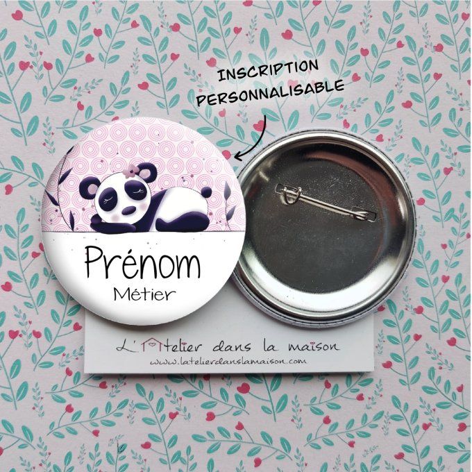 badge-panda-metier-prenom-infirmiere