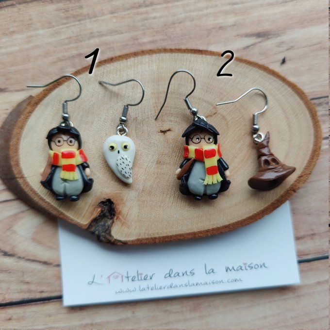 choix Boucles inspiration Harry potter Choixpeau ou hedwige