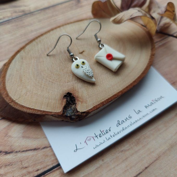 Boucles inspiration chouette Hedwige et lettre