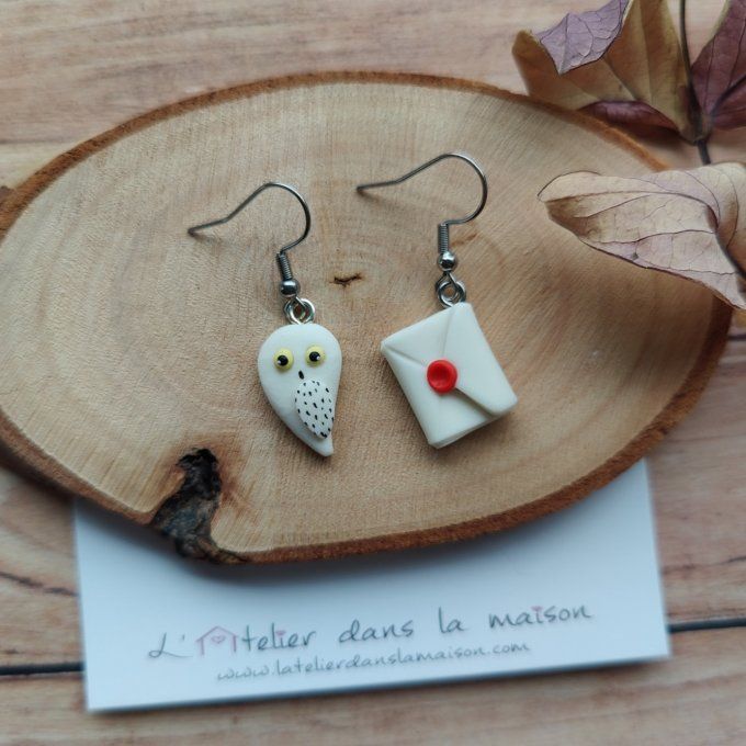 Boucles inspiration chouette Hedwige et lettre