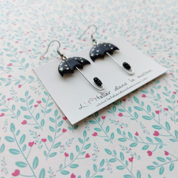 boucles d'oreilles parapluies