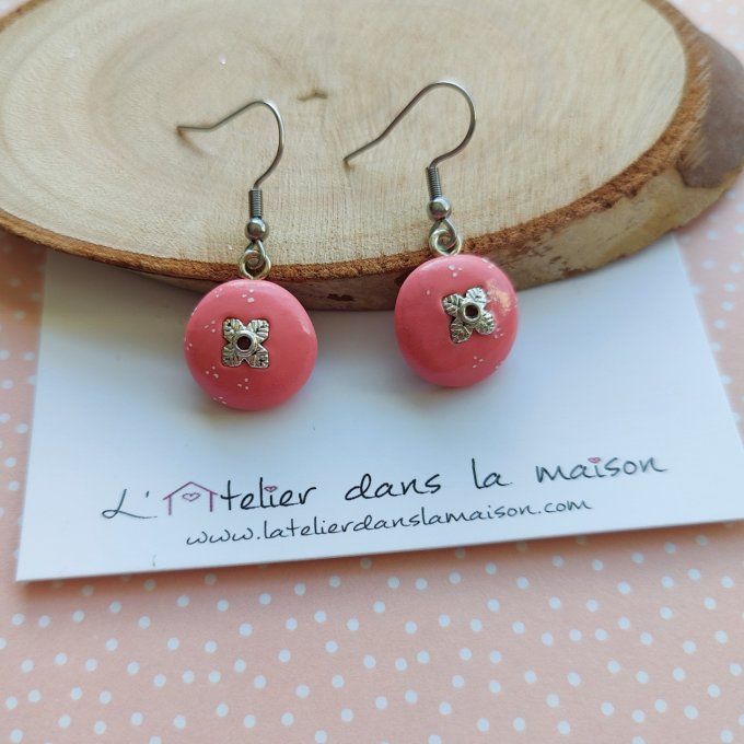 Boucles d'oreilles rondes corail