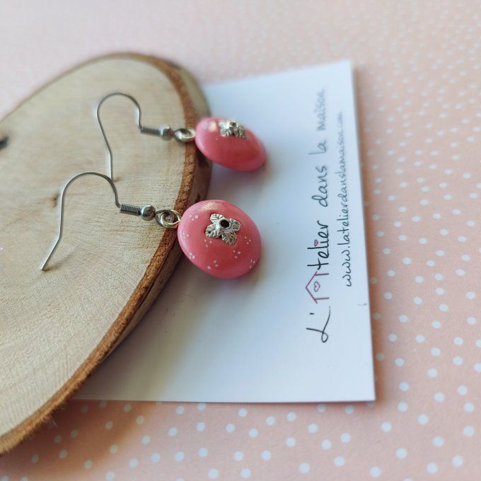 Boucles d'oreilles rondes corail