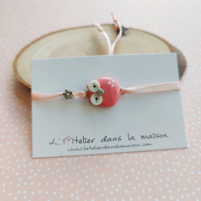 bracelet hibou corail