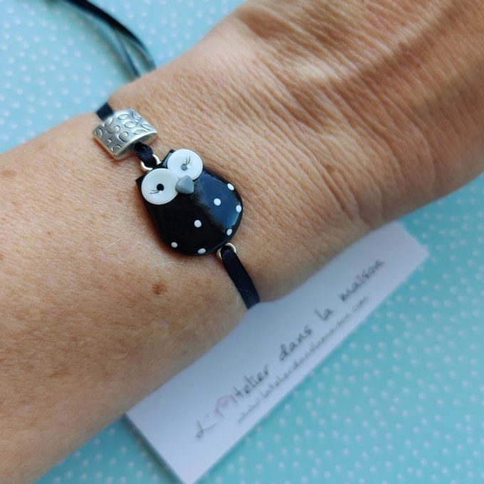 Bracelet chouette noir et blanc