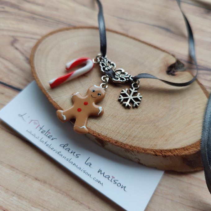 Collier de noel gourmand sucre d'orge et ginger bread