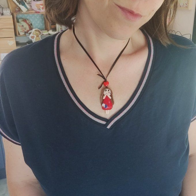 Collier supportrice france robe rouge