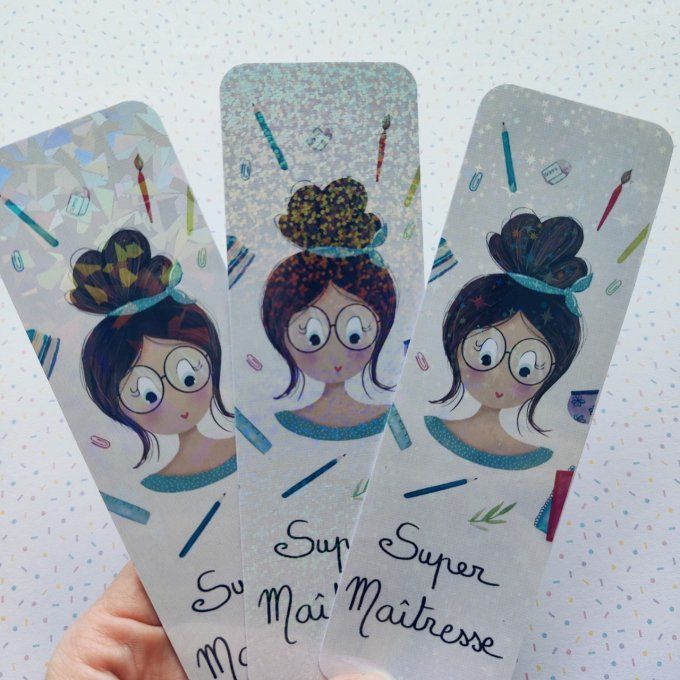 Marque page super maitresse petit prix holographique