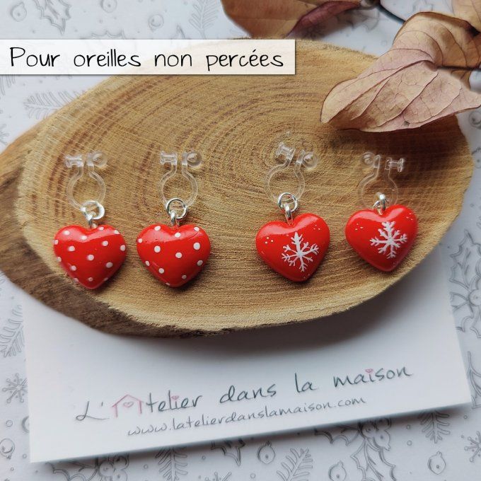 boucles sans trous enfant noel rouge