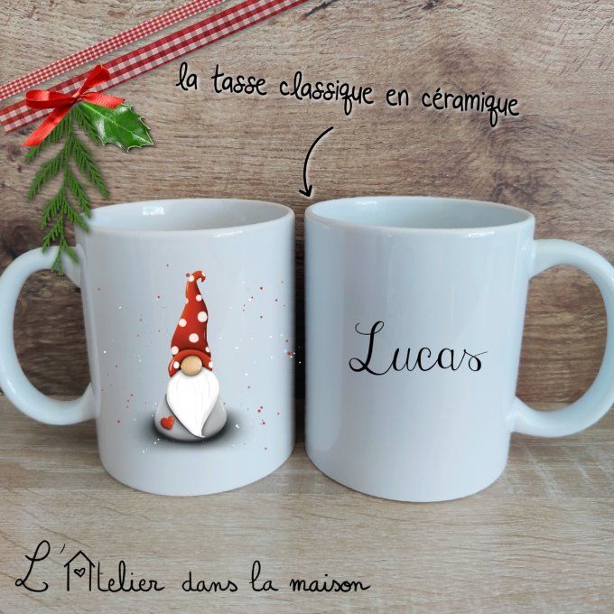 Tasses émaillée ou céramique gnome de noël